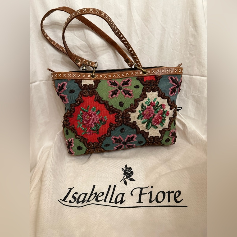 Isabella Fiore flower beaded shoulder bag